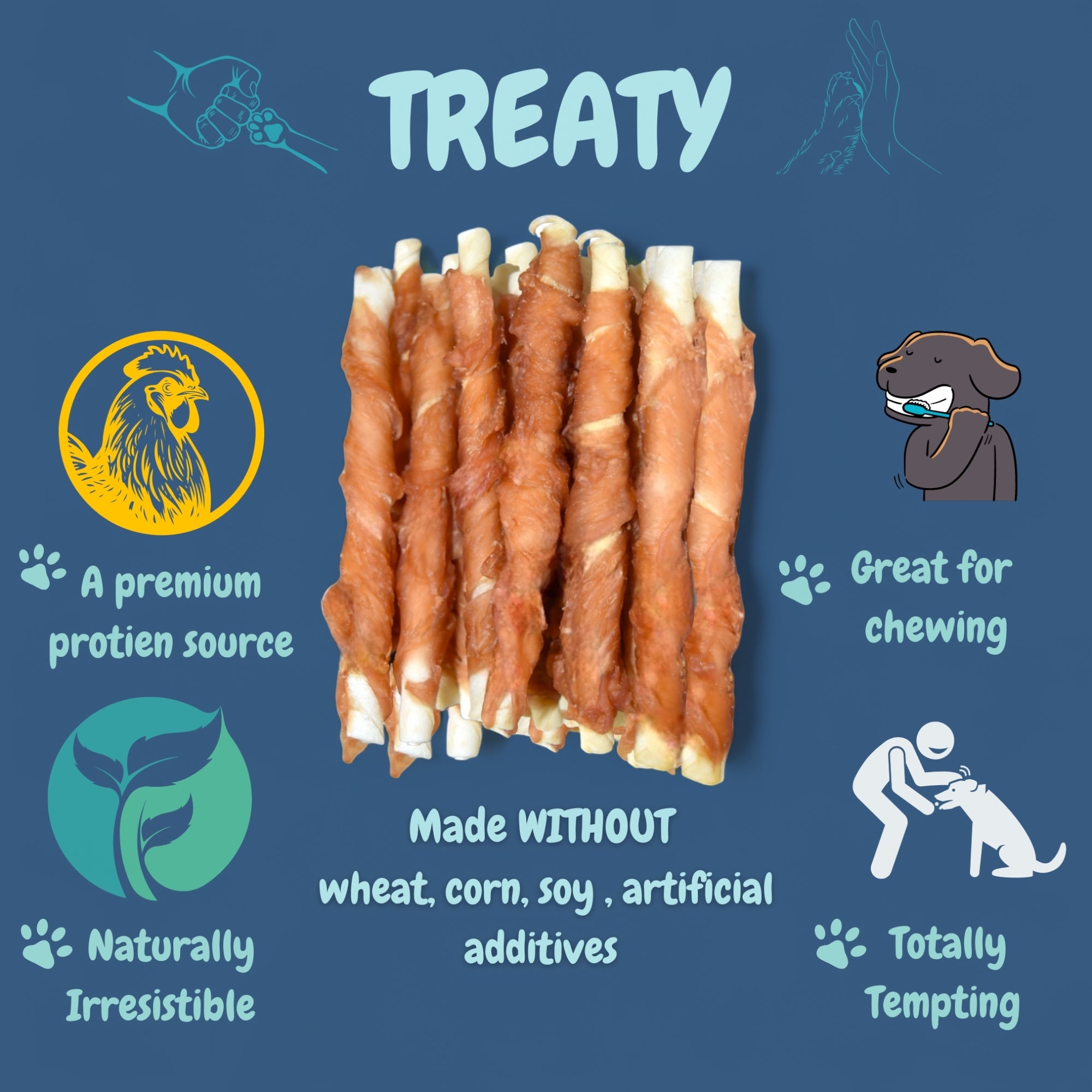 Chicken Wrapped Rawhide TREATY TREATS